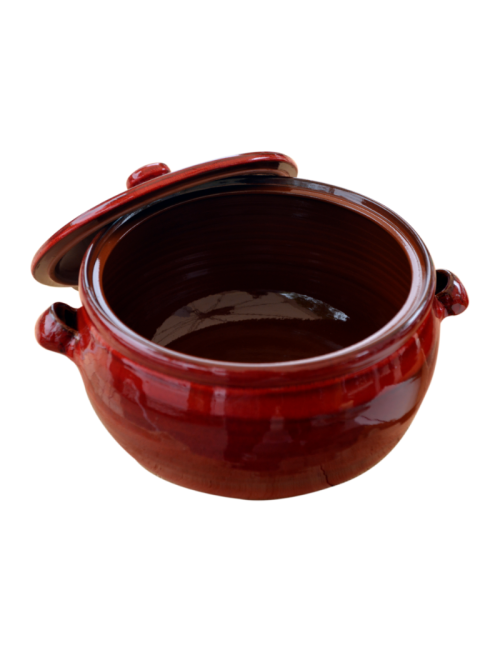 Marmite en céramique rouge 25cm