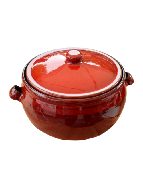 Marmite en céramique rouge 25cm